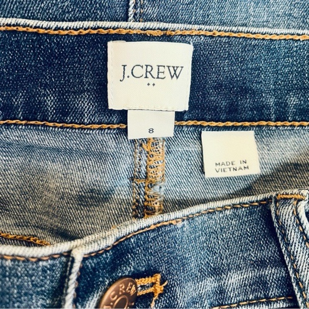 J. Crew Blue Denim Mini Skirt with Red Floral Embroidery - Picture 6 of 6